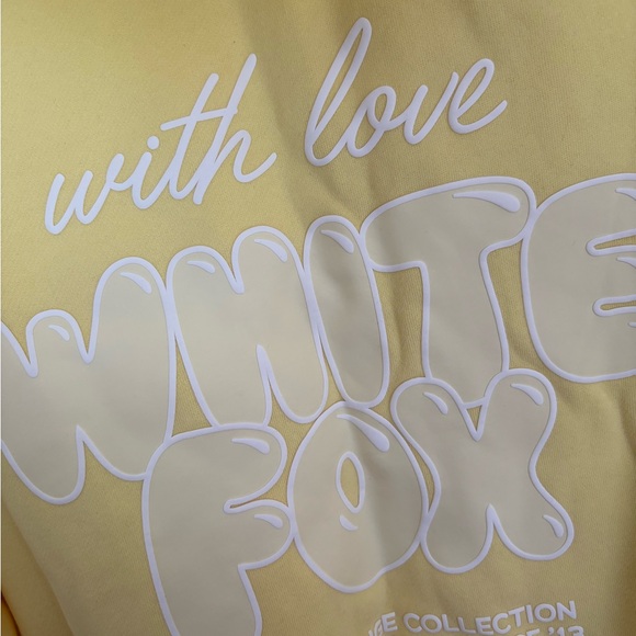 White Fox Boutique With Love Always Oversized Hoodie, Lemon - Picture 5 of 6
